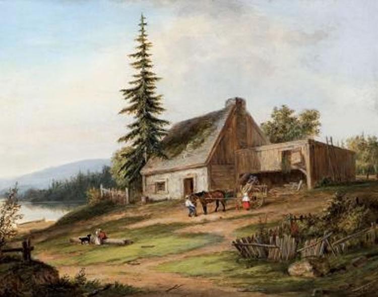 Cornelius Krieghoff A Pioneer Homestead oil painting picture